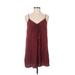 American Eagle Outfitters Casual Dress - Slip dress Tie Neck Sleeveless: Burgundy Dresses - Women's Size Medium