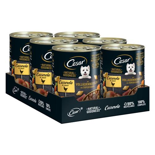 6x400g Natural Goodness: Huhn & Superfoods Cesar Hundefutter Nass zum Sonderpreis!