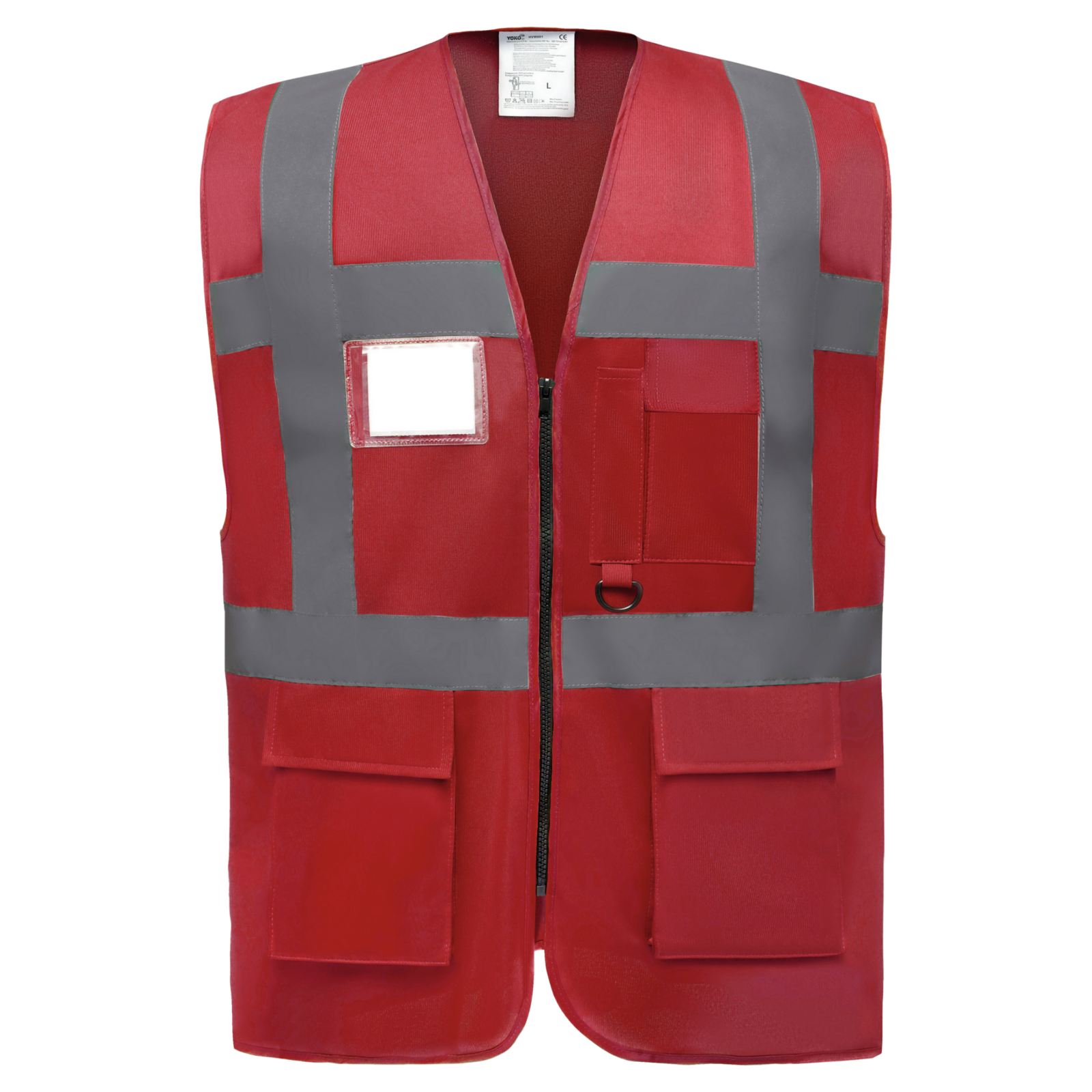 Gilet de travail RETRO multipoches rouge