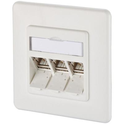 Metz Connect - Metz-Connect Anschlussdose e-dat modul, Unterputz, Cat.6A, 3x8(8), reinweiß