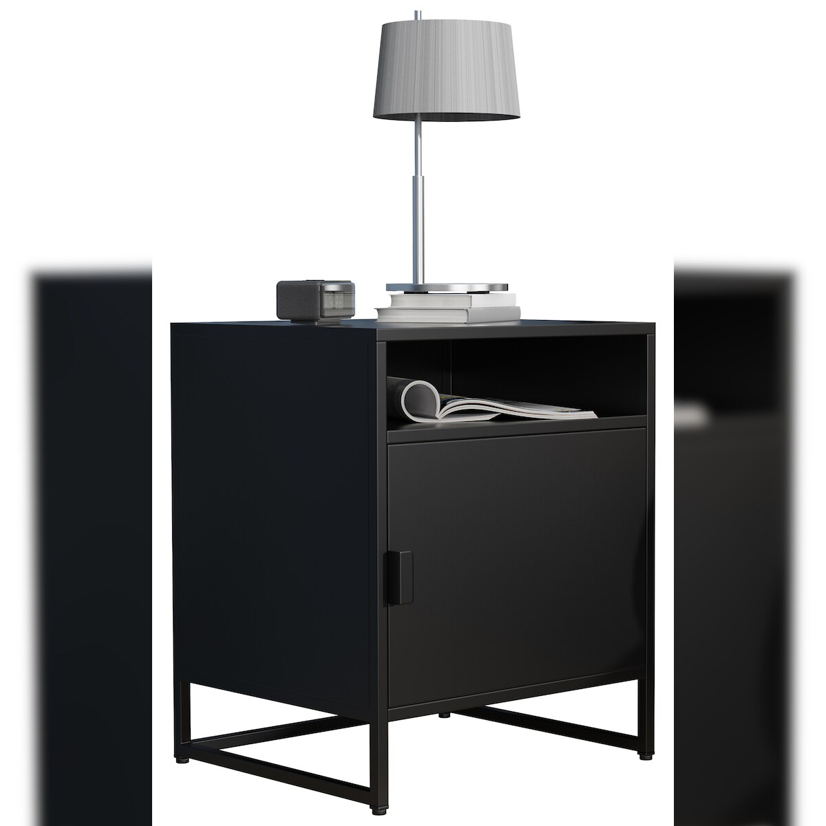 VCM Nachttisch Flokas Schwarz H. 55 x B. 45 x T. 40 cm Image