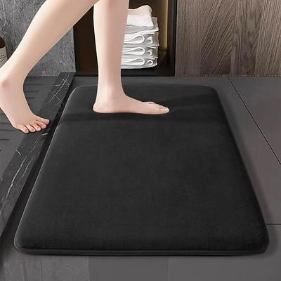 1pc Solid Color Memory Foam Bath Mat Non-slip, Soft Non-Slip Absorbent Bath Mat, Machine Washable Shower Carpet For Home Bathroom, Bathroom Accessories ,Bathroom Decor