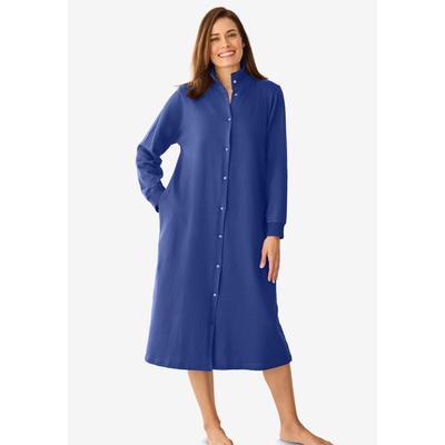 Plus Size Women's Only Necessities® Fleece Snap-Front Robe by Only Necessities in Ultra Blue (Size M)