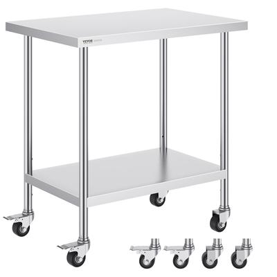 VEVOR Stainless Steel Work Table Heavy Duty Food Prep Worktable for Commercial Kitchen Restaurant