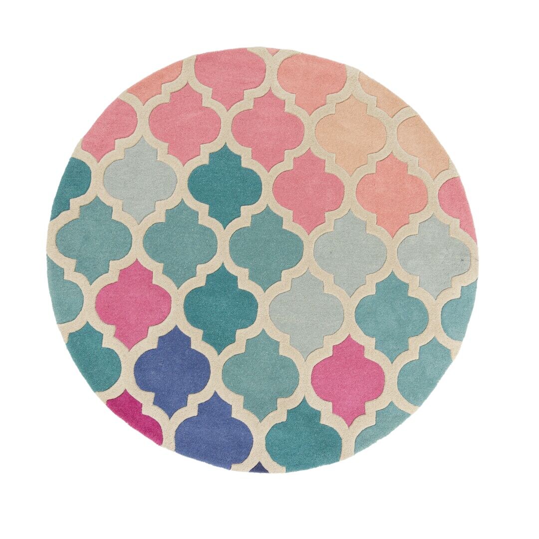 Moderner Luxus-Teppich `Derwent Josie` mit geometrischem Muster. 160x160 cm | Kadima Design Image