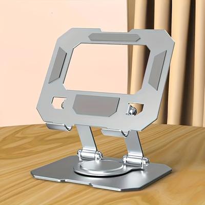 TEMU Versatile Metal Tablet Stand - Foldable & Rotatable 360Â°, Ideal For Desktop Use, Compatible With Phones & Tablets