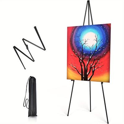 TEMU Display Easel Stand For Wedding Sign - Artist Instant Tripod Collapsible Portable Floor Easel For Posters- 63