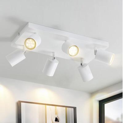 Led Deckenleuchte Weiß Deckenstrahler: GU10 Deckenlampe Spots 6 Flammig 330°Schwenkbar Deckenspots Image