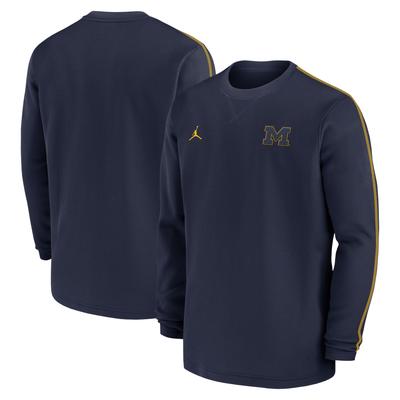 Jordan Brand Michigan Wolverines 2024 Sideline Coaches Langarmoberteil für Herren, Marineblau Image