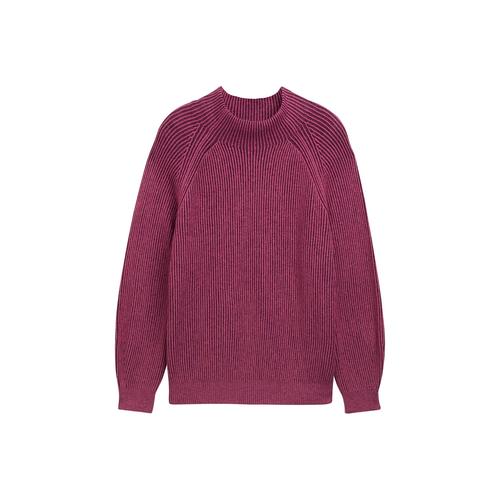 TOM TAILOR Damen Plus - Strickpullover mit Stehkragen, rosa, Uni, Gr. 48