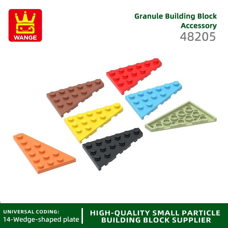 Wange 50 Teile/los 48205 4x6 Keil Rechte Platte Bausteine Moc Klassische Zubehör Kompatibel mit Ziegel Spielzeug Kinder geschenk Box Image