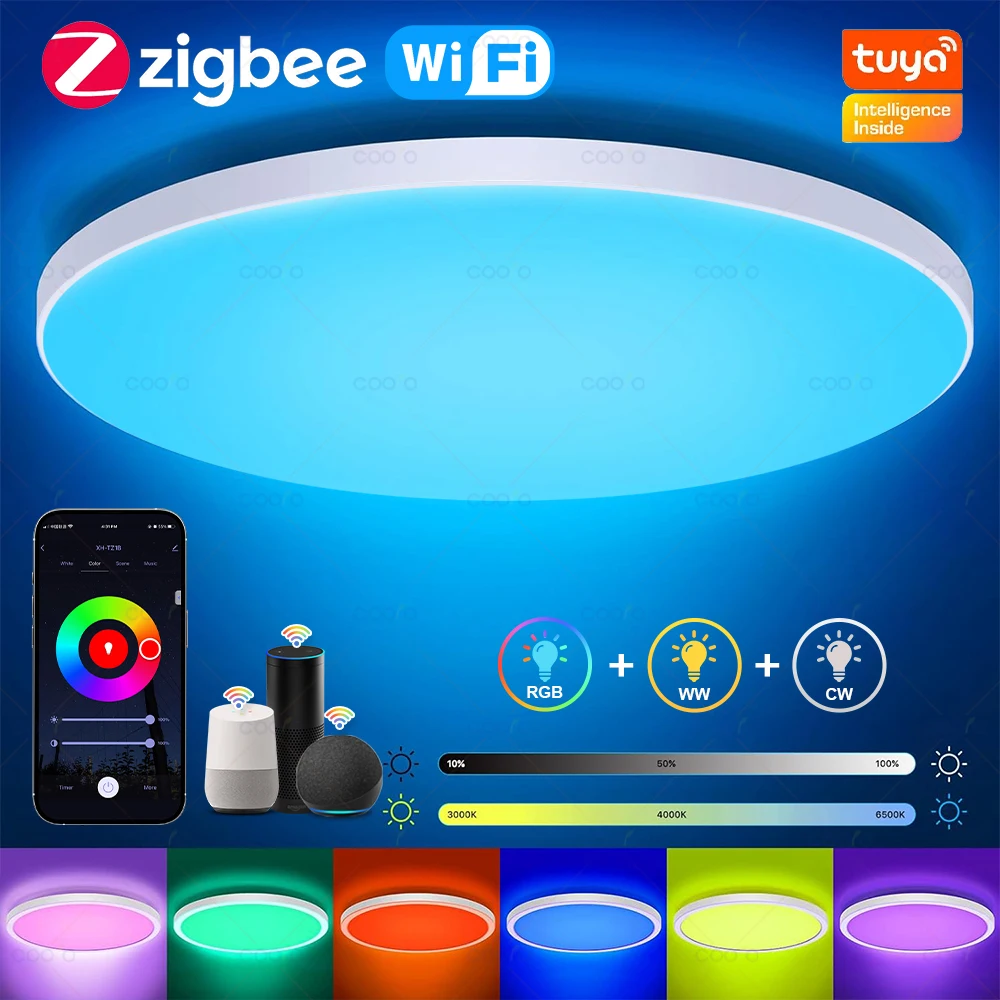 Tuya Zigbee Smart LED Decke Lampe WiFi Zimmer Dekor Decke Licht App Sprachsteuerung Alexa/Google Runde Decke Lichter wohnzimmer