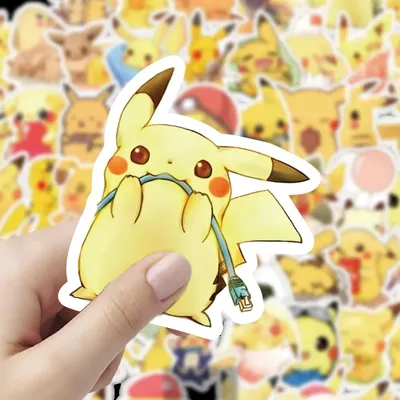 60PCS Nette Anime Pokemon Aufkleber Kawaii Pikachu Eevee Cartoon Aufkleber Spielzeug DIY Laptop Auto Image