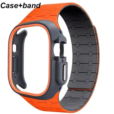 TPU-Gehäuse + Silikonarmband für Apple Watch Band Ultra 2 49 mm 45 mm 44 mm 41 mm Schutzhülle Image