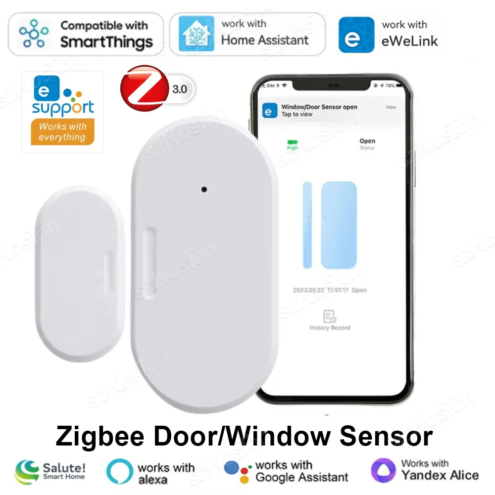 Ewelink app zigbee smart tür fensters ensor smart home automatisierung tür offen geschlossen detektor für alexa google home assistent Image