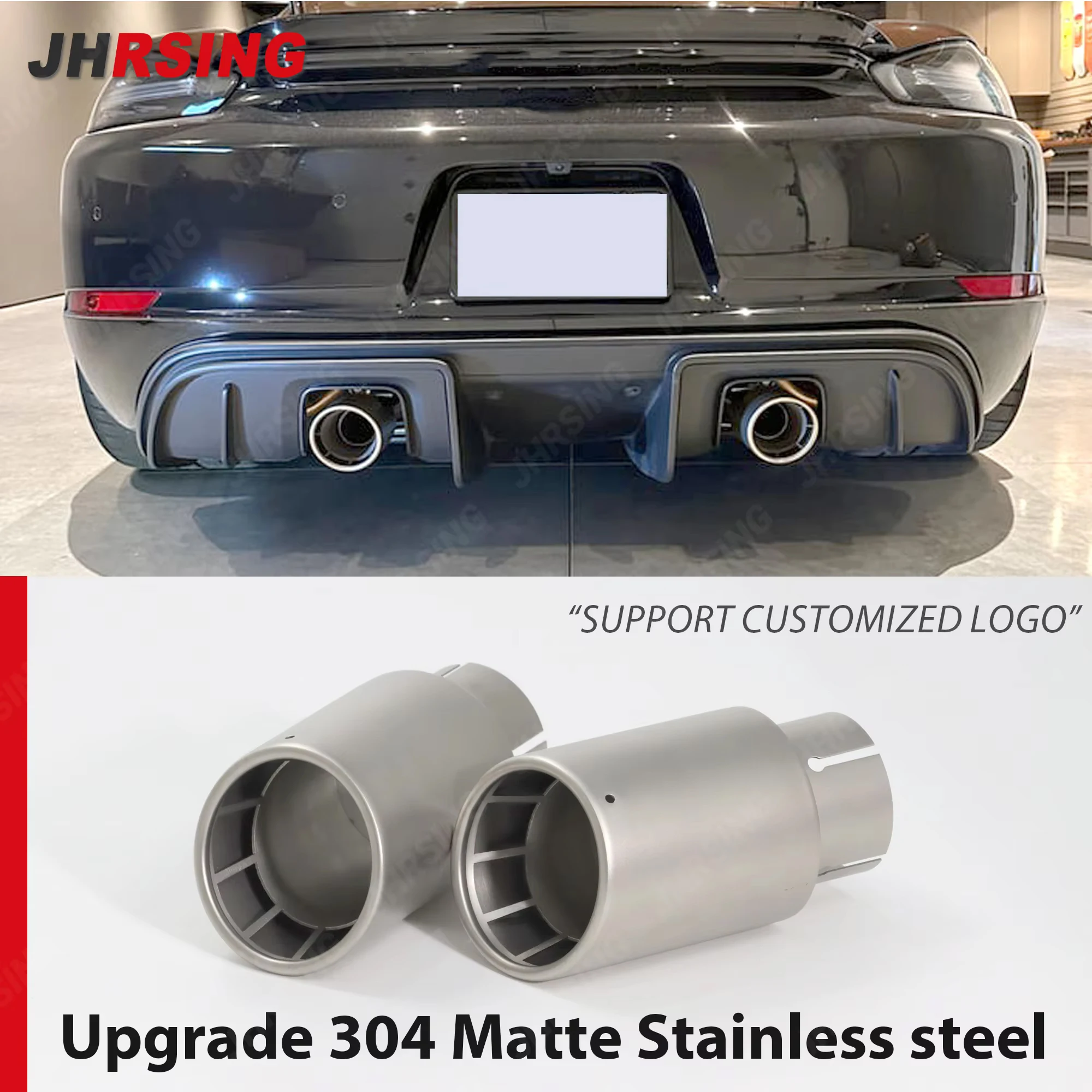 1 Stück Autozubehör Auspuffspitze aus mattem Edelstahl 304, Upgrade der Schalldämpferspitze, universelle Auspuffanlagen, Modifizieren der Rohrdüse Image