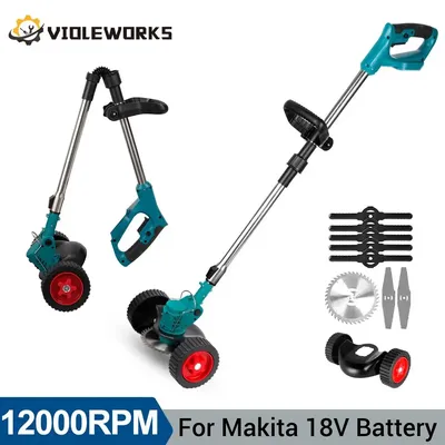 Faltbarer Grass ch neider mit Klingen Hand grass ch neider Trimmer Schnitt kabelloser elektrischer Rasenmäher für Makita 18V Batterie