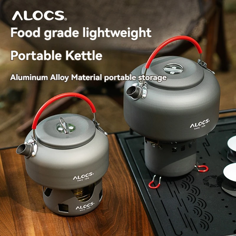 Alocs Outdoor-Wasserkocher, Camping kessel, tragbare Camping-Teekanne, Outdoor-Kochwasser topf, Wasserblasen-Teekanne Image