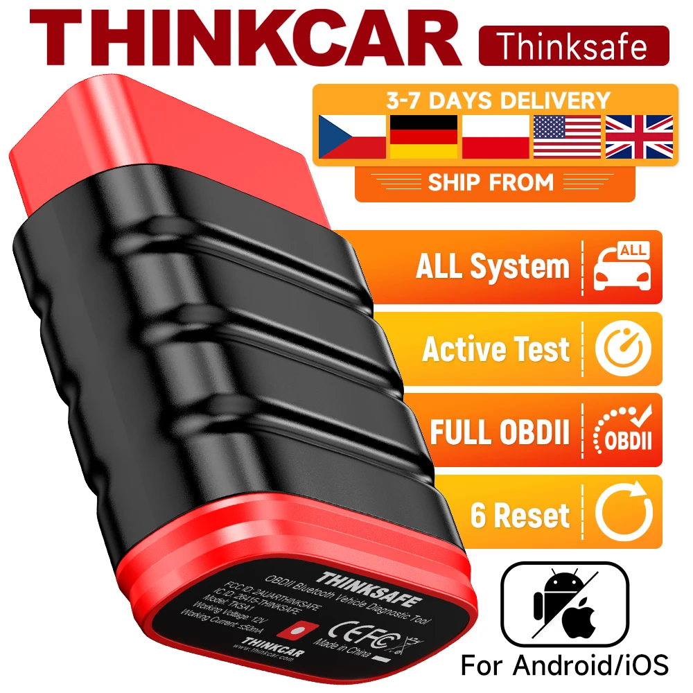 Thinkcar Thinksafe OBD2-Bluetooth-Scanner, Codeleser, Auto, alle Systeme, Scan 6, Reset, OBD 2, automatische Diagnosetools, PK Thinkdiag Image