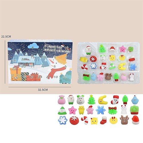 Weihnachts-Adventskalender Füllartikel Weihnachtsgeschenk für Kinder Jungen Mädchen Druckentlastung DIY Handreiß Countdown Kalender Weihnachts Spielzeuge Image