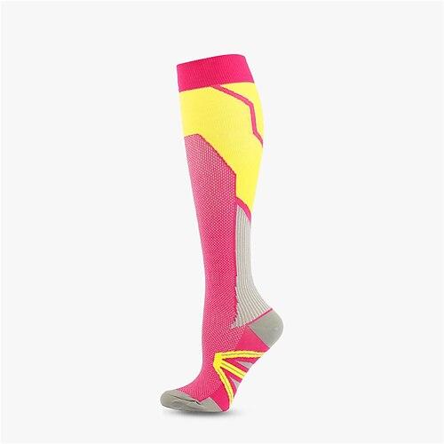 Herren Socken Kompressionssocken Fahrradsocken Sportsocken Campen und Wandern Übung im Freien Radsport / Fahhrad Fahhrad / Radsport Rutschfest warm halten Antirutsch 1 Paar Winter Patchwork Nylon