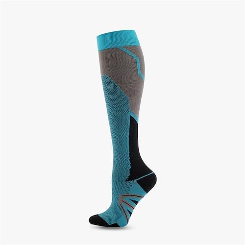 Herren Socken Kompressionssocken Fahrradsocken Sportsocken Campen und Wandern Übung im Freien Radsport / Fahhrad Fahhrad / Radsport Rutschfest warm halten Antirutsch 1 Paar Winter Patchwork Nylon