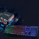 UEHUXhe Colorful LED Illuminated Backlit USB Wired PC Rainbow Gaming Keyboard Mouse Set Electronics
