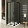 Lanablack+ Cabine douche h 185 cm porte coulissante transparent 80 x 80 cm