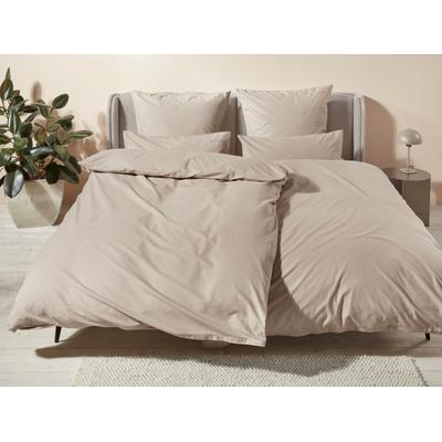 Bettwäsche "Anisa in Gr. 135x200, 155x220 cm oder 200x200", grau (taupe), B/L: 155cm x 220cm, , Renforcé, B/L: 80cm x 80cm, Renforcu00e9, Obermaterial: 100% Baumwolle, LEGER HOME BY LENA GERCKE, Bettwäsche, Bettwäsche aus Baumwolle, unifarbene... Image