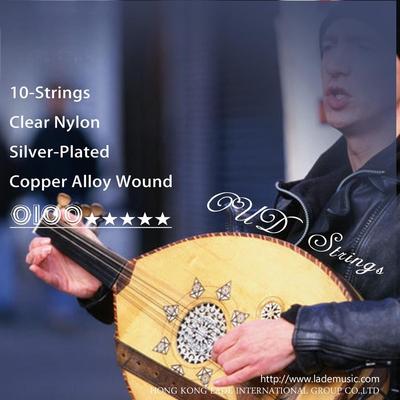 Nylon Silver Plated Copper Alloy Winding Clear Oud Strings Set - Transparent