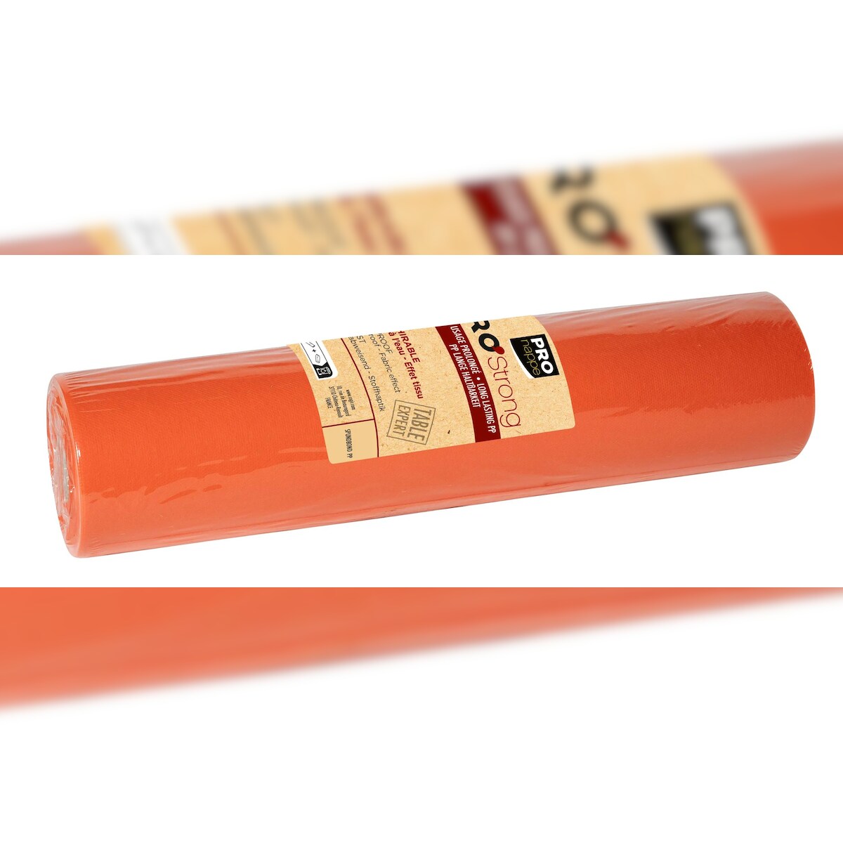 Pronappe R732443I 4x Tischläufer Tête-à-tête auf Rolle, Spunbound, reißfest und abwischbar - 24x0,40m - Orange Image