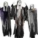 World Menagerie 3 Pcs Halloween Hanging Grim Reapers, Purple & Grary 47”, Gray Gradient 63” Plastic in Purple;gray | 63" H X 10" W X 6" D | Wayfair