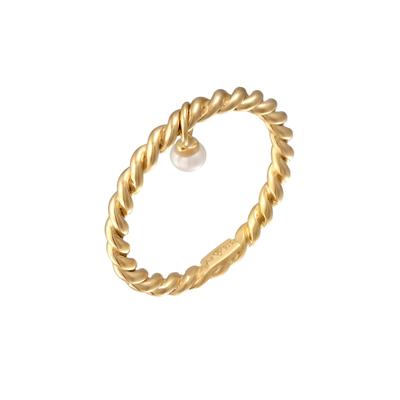 Elli Bandring Kordel Twist Süßwasserperle 925 Silber 54 Damen Image