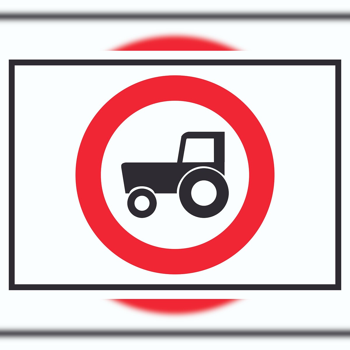 Durchfahrt verboten Trecker Symbol Schild A1 Rückseite selbstklebend Image