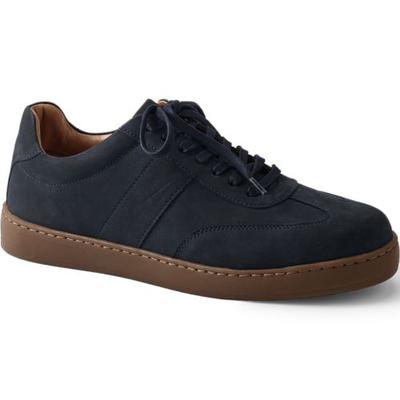 Leather Trainers, Men, size: 12, regular, Blue, Leather/Suede, by Lands' End
