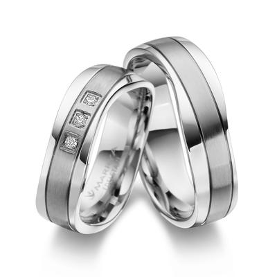 Trauring MARRYA "Edelstahl Ringe Trauringe Eheringe Partnerringe" Gr. 68, silber (damen ring, silber), Fingerringe, Dame