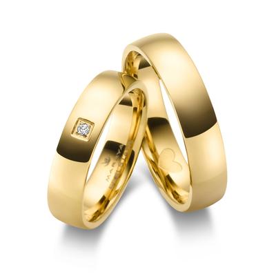 Trauring MARRYA "Edelstahl Ringe Trauringe Eheringe Partnerringe" Gr. 54, gold (damen ring, gold), Fingerringe, Damen, 5