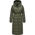 Steppmantel RAGWEAR "Niara Long", Damen, Gr. M (38), grün (olivgrün), Obermaterial: 100% Nylon, Innenfutter: 100% Polyester, Wattierung: 100% Polyester, modisch, gerade ca. Mitte Wade, hoch geschlossener Ausschnitt, Langarm Ärmel ohne Ärmelschlitz...