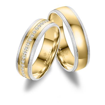 Verlobungsring MARRYA "Edelstahl Ringe Trauringe Eheringe Partnerringe" Gr. 60, silber (damen ring, silber, gold), Finge