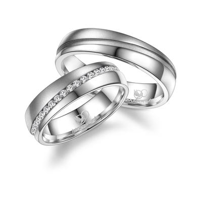 Trauring MARRYA "Edelstahl Ringe Trauringe Eheringe Partnerringe" Gr. 58, silber (herren ring, silber), Fingerringe, Dam