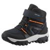 Winterboots GEOX "J HIMALAYA BOY B ABX", Kinder, Gr. 39, blau (navy, schwarz, orange), Textil, Lederimitat, kontrastfarbene Details, casual, Schuhe, Snowboots, Klettstiefel, Kindergartenschuh mit Profillaufsohle