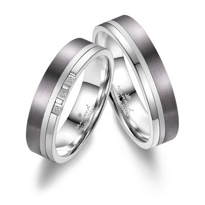 Verlobungsring MARRYA "Tantal Ringe Trauringe Eheringe Partnerringe" Gr. 60, silber (herren ring, silber), Fingerringe, 