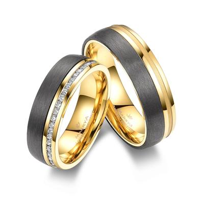 Trauring MARRYA "Carbon Ringe Trauringe Eheringe Partnerringe" Gr. 66, schwarz (herren ring, schwarz, gold), Fingerringe