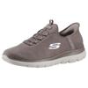 Slip-On Sneaker SKECHERS "SUMMITS", Damen, Gr. 43, braun, Textil, meliert, sportlich, Schuhe Sneaker, Slipper, Freizeitschuh, Halbschuh in veganer Verarbeitung