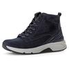 Schnürboots GABOR ROLLINGSOFT, Damen, Gr. 39, blau (dunkelblau), Nubukleder, sportlich, Schuhe, Keilabsatz, Freitzeitschuh, High-Top-Sneaker, Label an der Ferse