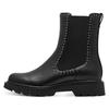 Chelseaboots TAMARIS, Damen, Gr. 40, schwarz, Lederimitat, Elastischer Einsatz, unifarben, klassisch, Schuhe, Blockabsatz, Stiefelette, Bikerboots mit glänzenden Nieten besetzt