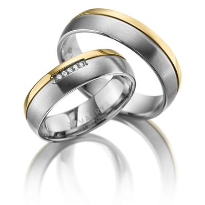 Verlobungsring MARRYA "Titan Ringe Trauringe Eheringe Partnerringe" Gr. 56, gold (damen ring, gold, silber), Fingerringe