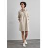 Midikleid STREET ONE, Damen, Gr. 42, EURO-Größen, beige (smooth sand beige), Web, 100% Baumwolle, unifarben, casual, normal knielang, V-Ausschnitt, Langarm Bündchen, Kleider, knielang