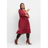 A-Linien-Kleid SHEEGO "Große Größen", Damen, Gr. 42, Normalgrößen, rot (dunkelrot gemustert), Obermaterial: 97% Viskose (LENZING ECOVERO), 3% Elasthan, gemustert, feminin, figurumspielend normal, Rundhals, 3/4-Ärmel, Kleider, mit 3/4-Ärmeln