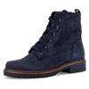 Schnürboots GABOR, Damen, Gr. 43, blau (dunkelblau), Nubukleder, unifarben, casual, Schuhe, Blockabsatz, Schnürstiefelette, praktischer Innenreißverschluss